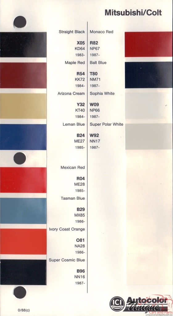 1983 - 1989 Mitsubishi Paint Charts Autocolor03